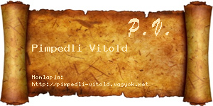 Pimpedli Vitold névjegykártya